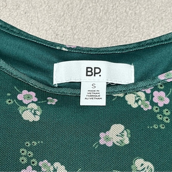 Bp. Nordstrom Ruched Mesh Body-con Mini Dress-Green Floral-Women’s S-Cottage-NEW - Picture 7 of 9